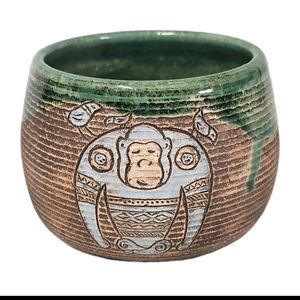 Rustic Studio Art Pottery Ribbed  Earth Tones Textured Collectible Giftable Mug